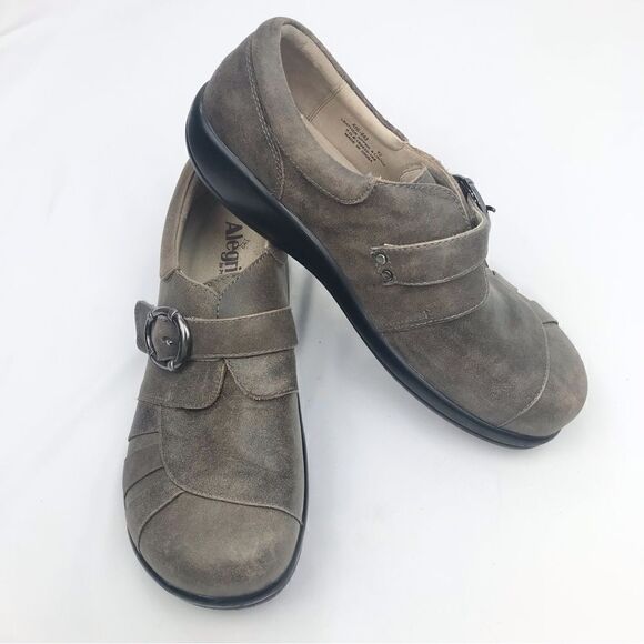 Alegria KHLOE Light Brown Leather Slip On Loafer Comfort Support Clog Shoes - Picture 2 of 16